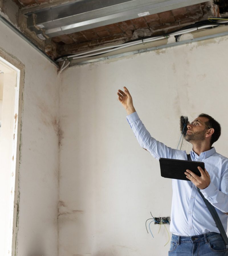 Barcelona Spain,  architect working at remodeling proyect, construction architecture male alone remodeling design